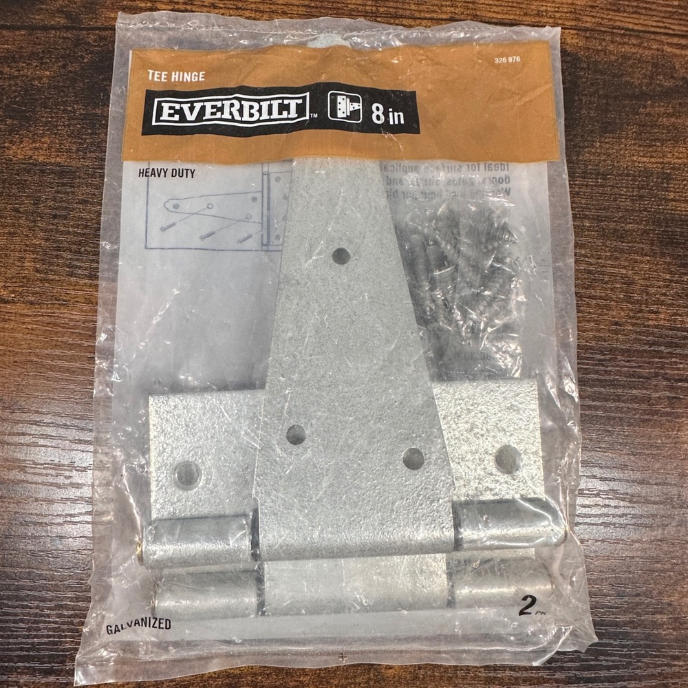 Tee Hinge Everbilt 8" Heavy Duty Galvanized Steel 2 Pack 326 976 Repair Utility‎